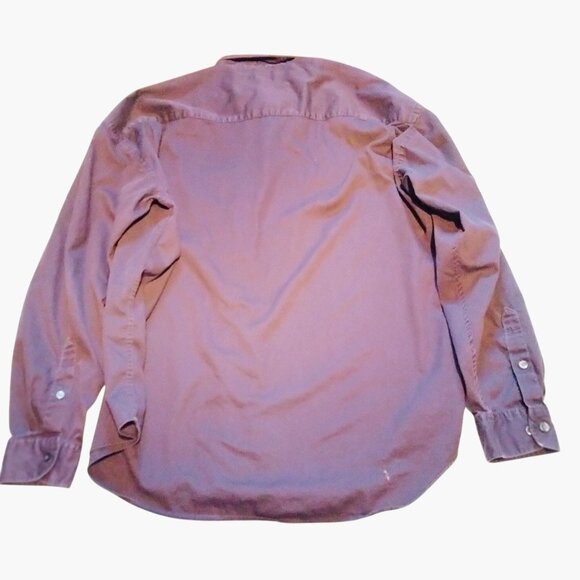 Geoffrey Beene Long Sleeve Shirt Purple Cotton Button Down Mens XL - Picture 2 of 5